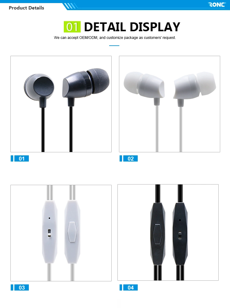 3.5mm Aux in-Ear Earphone for Samsung MP3 MP4 with Remote and Mic