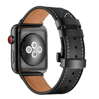 Correa vendedora caliente del reloj elegante de Apple del cuero auténtico 42m m